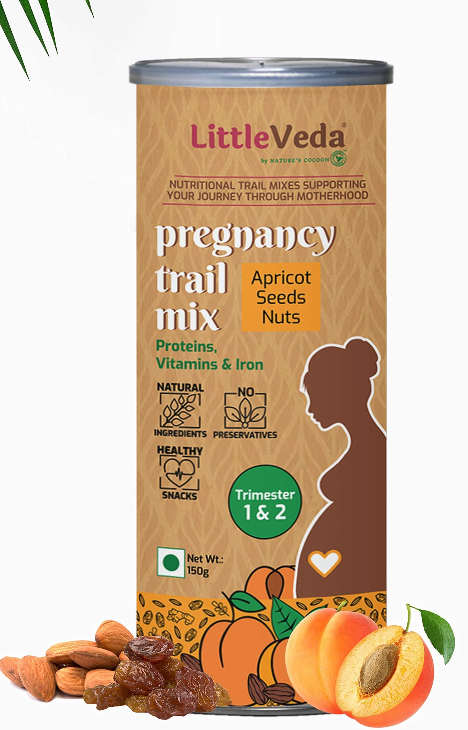 LittleVeda LittleVeda Pregnancy Trail Mix - Apricot,Seeds&Nuts(Trimester1&2) - Healthy Nutritious Pregnancy Snack, Superfood for Mom's to be