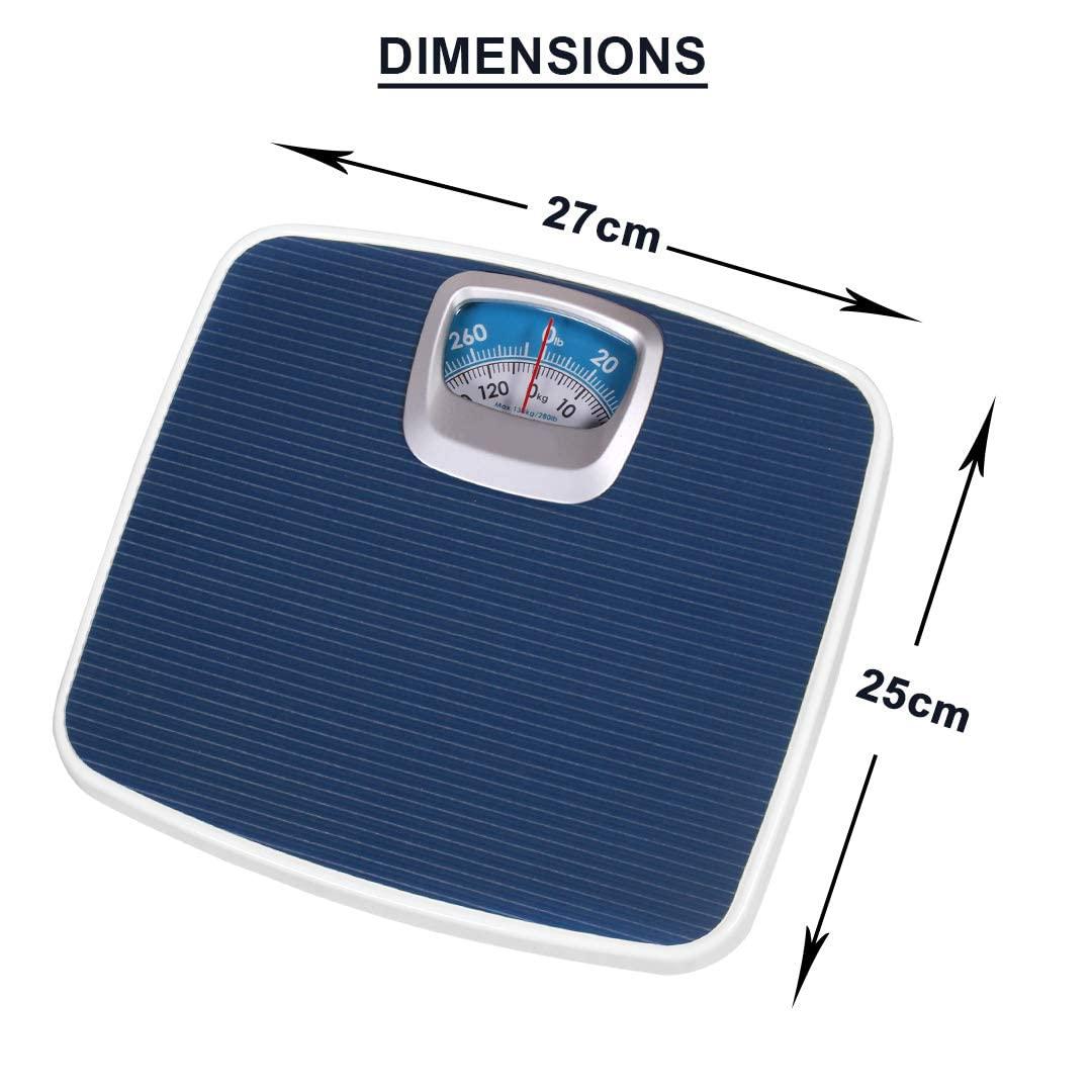 ACU-CHECK ACU-CHECK Analog Body Weight Scale | Mechanical Scale | 286 lbs 130 kg Capacity | Non-Skid | Simple Dial Calibration Bathroom Body Scale, Gym Weight Scale (Blue)