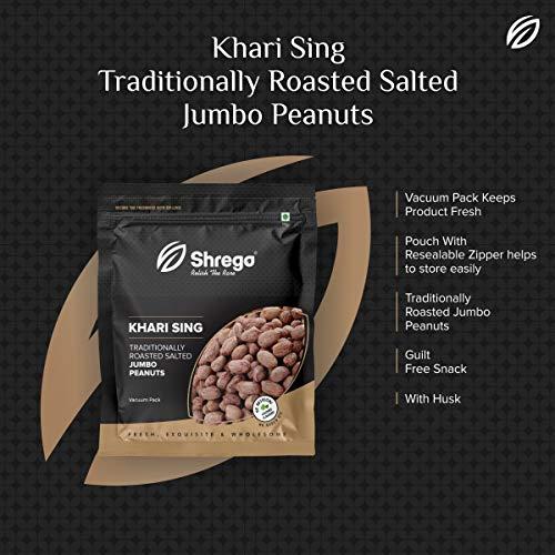 SHREGO Shrego Peanut Plus KHARI SING Traditionally Roasted Salted Jumbo Peanuts, Snack And Namkeen Vacuum Packed (720 gm)