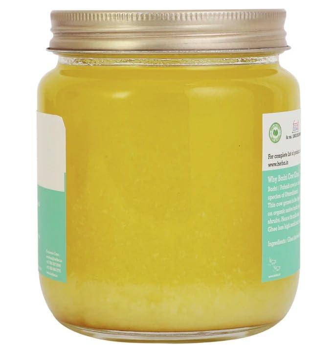 Hetha Hetha Organics Himalayan Pahadi/Badri Desi Cow Bilona A2 Cultured Ghee Made In Brass Utensil (Peetal Kadhai) Single Origin - 500Ml