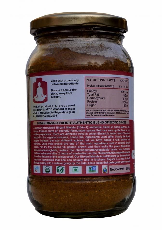 TRIAGE ORGANIC triage agro foods BIRYANI MASALA - 18 Ingredients