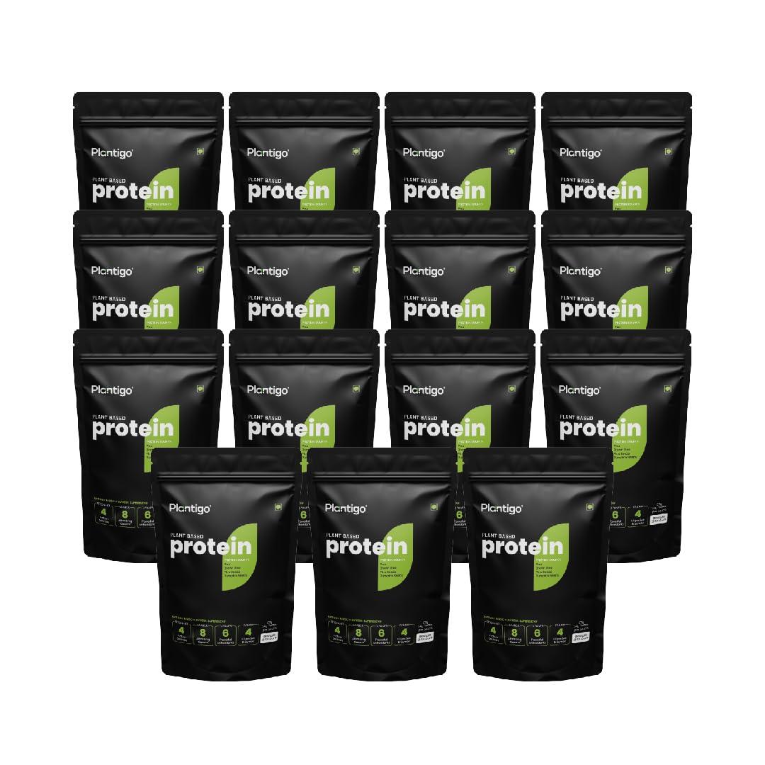 PLANTIGO Plantigo Brazilian Chocolate Flavored Vegan Protein Powder 40g | Pack of 15 x 40g Pouches | Pack with 20+ Premium Ingredients