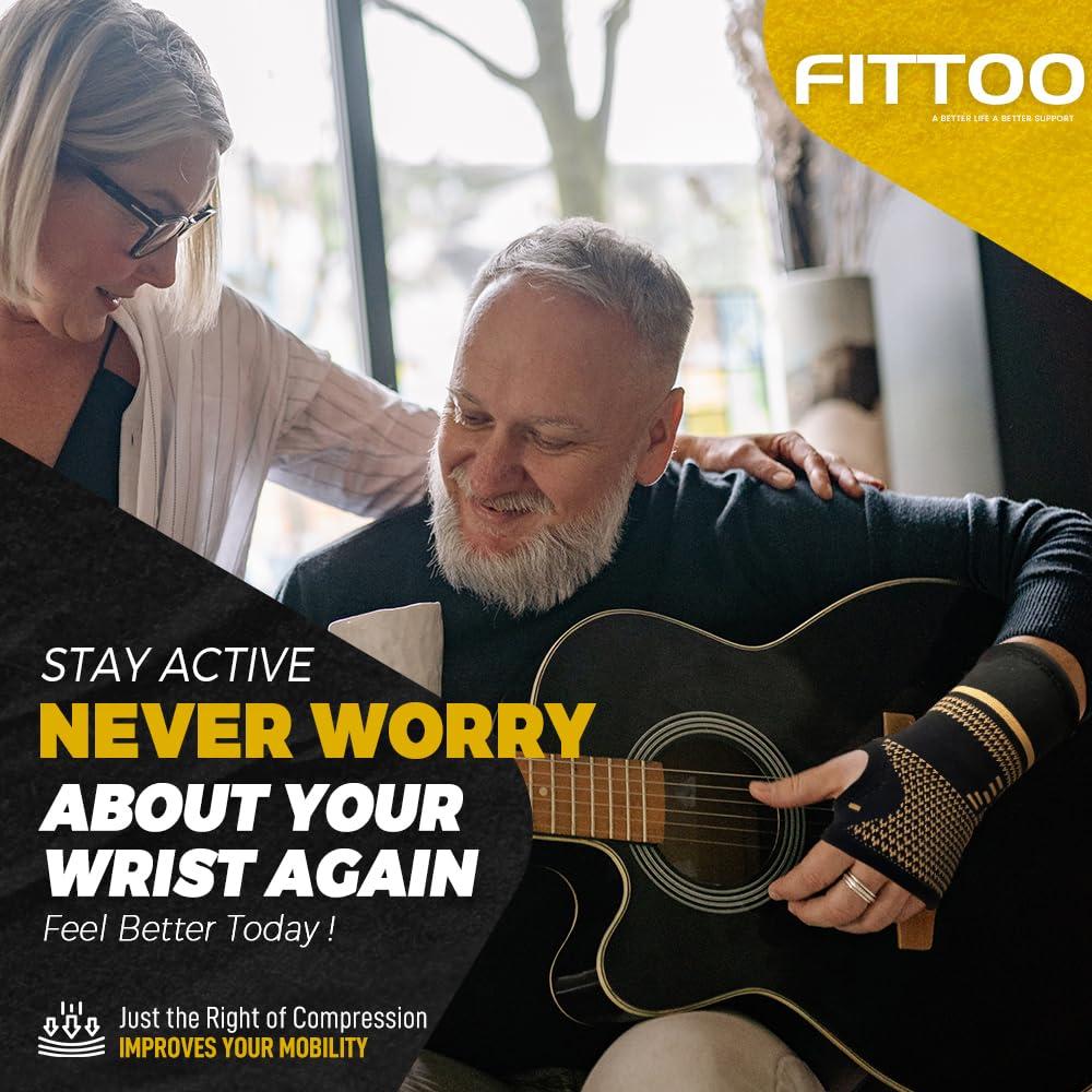 FITTOO FITTOO Copper Wrist Compression Sleeve, Copper Infused Wrist & Hand Compression Sleeve Brace for Improve Circulation, Relieve Wrist Discomfort,Tendonitis, Sprains, Sports, Gym Workout