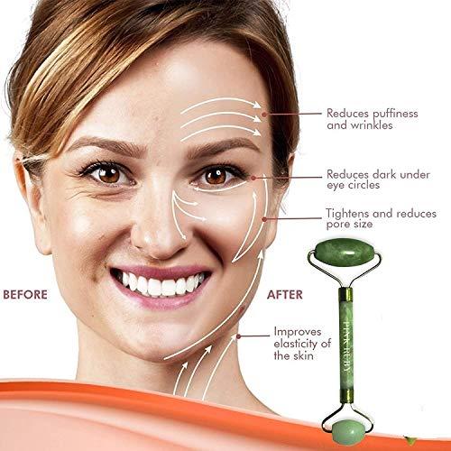 IMPORTIKAAH Importikaah Ice Jade Roller with Gua Sha Scraping Plate Set Anti Aging Massager Traditional Facial Scraper Tool - Pack of 2