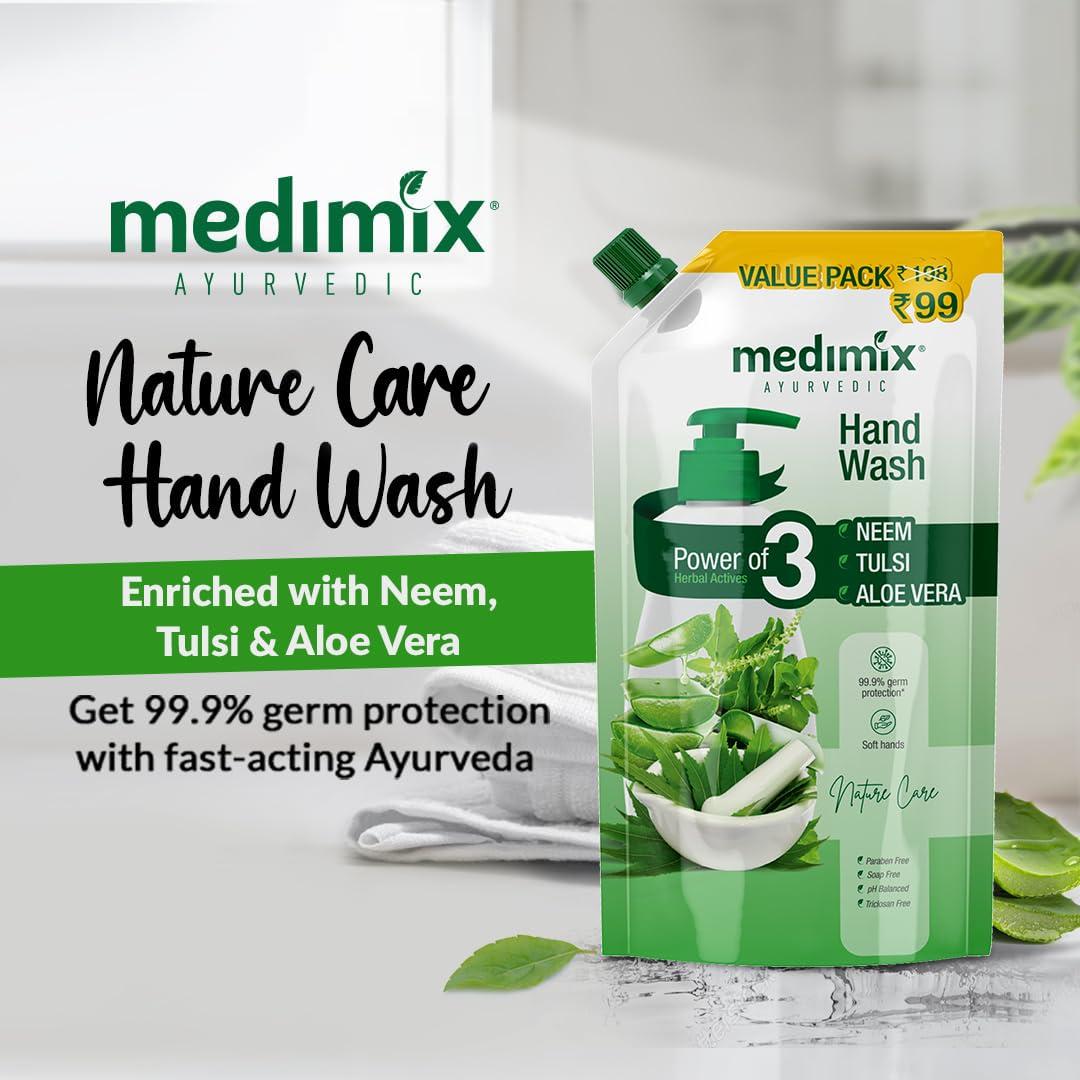 MEDIMIX AYURVEDIC Medimix Ayurvedic Nature Care Hand Wash Refill With Neem,Tulsi&Aloe Vera 175 Ml (Combo Pack Of 2)|For Soft&Odour-Free Hands|99.9% Germ Protection|Shop Herbal|Natural|Soap-Free|100% Vegan