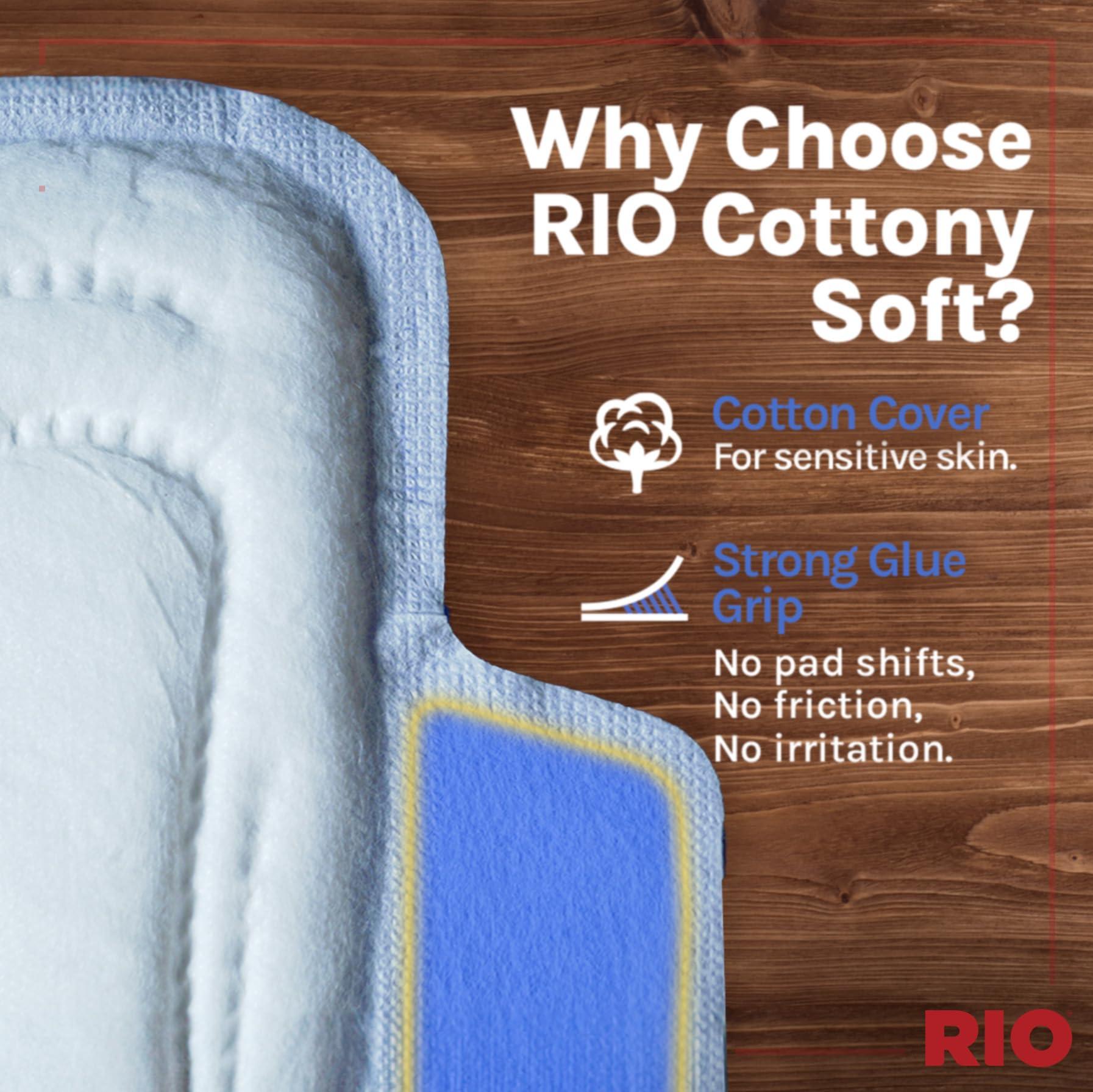 RIO RIO Sanitary Pads for women, Cottony Soft with Wings (XL) - (230mm, Pack of 30 X 2)