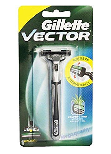 Gillette Gillette Men Vector Plus Manual Shaving Razor Blades (Cartridge) - 6S Pack & Vector Plus Manual Shaving Razor, 1 Pc Combo