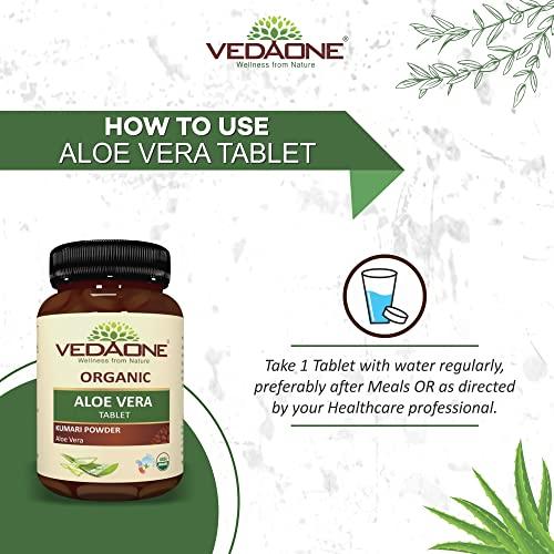 VEDAONE Vedaone Aloe Vera Tablets as Herbal Supplements - 100% Pure Organic Aloe Vera Extract 750mg 60 Tablets (Pack of 2)