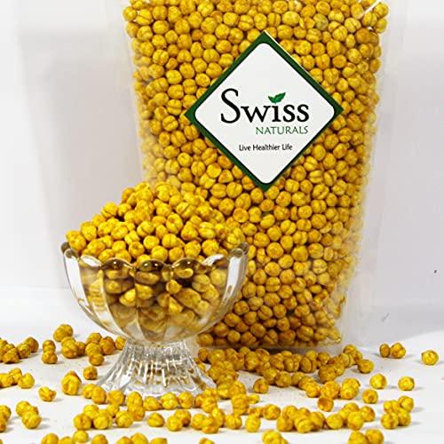 Swiss Naturals Swiss Naturals Roasted Chana Whole With Turmeric | Bhuna Chana Without Skin | Desi Chickpeas Snacks | Bengal Gram Organic, 250g