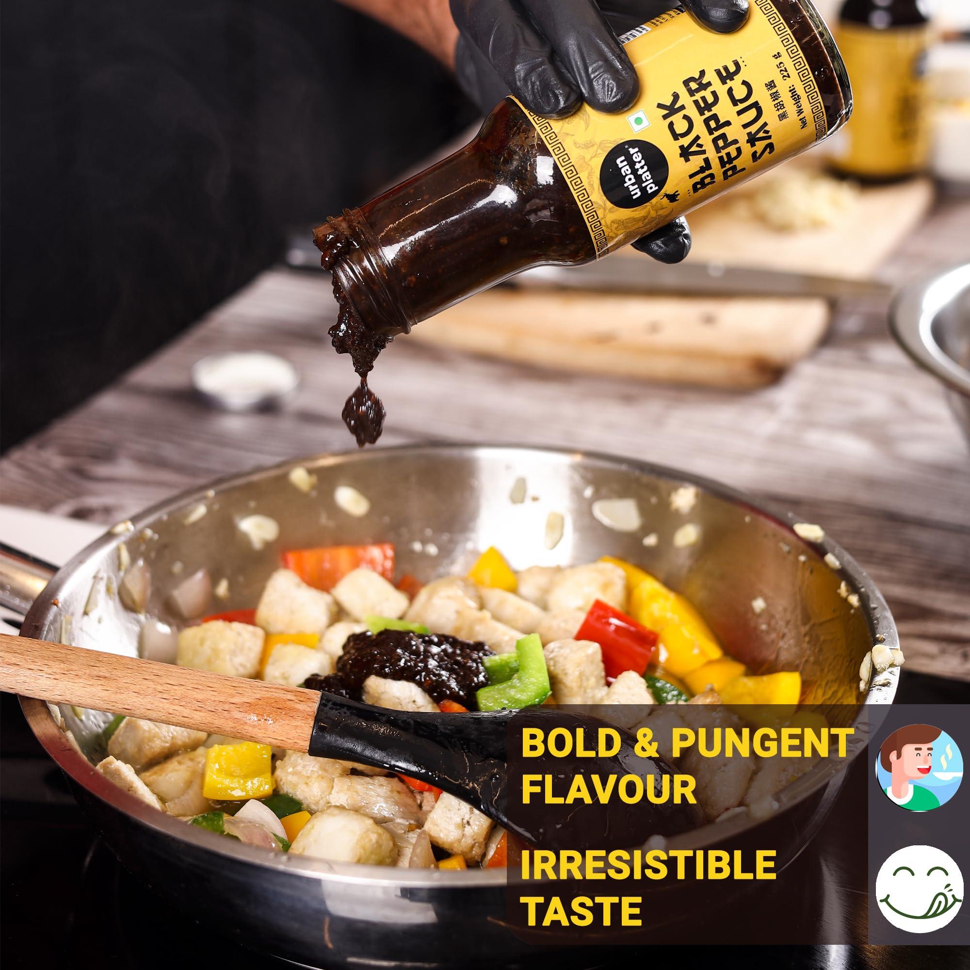 urban platter Urban Platter Black Pepper Sauce, 225g [Great for Stir Fry, Asian Savoury Robust Taste]