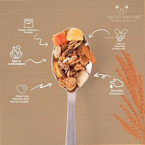 Millet Mantra Millet Mantra Dark Chocolate, Dry Fruits High Protein Muesli Sugar Free Muesli, Muesli Fruit And Nuts | Dark Chocolates, Almonds, Black Raisins Seedless | Muesli Sugar Free , 1