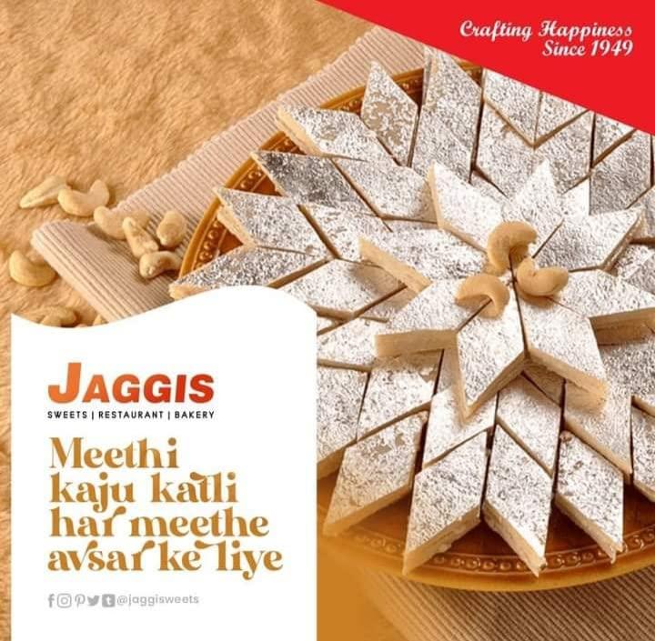 JAGGIS Jaggi Sweets Pure Kaju Katli No Added Preservatives Kaju Burfi (Pack Of 200 Gram)