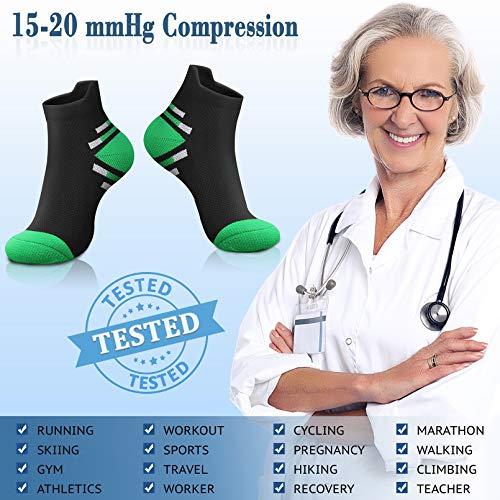 CHARMKING CHARMKING Compression Socks for Women & Men Circulation 15-20 mmHg is Best for Athletic Running Cycling Nurse Daily Wear, 09 Grey/Green, Small-Medium