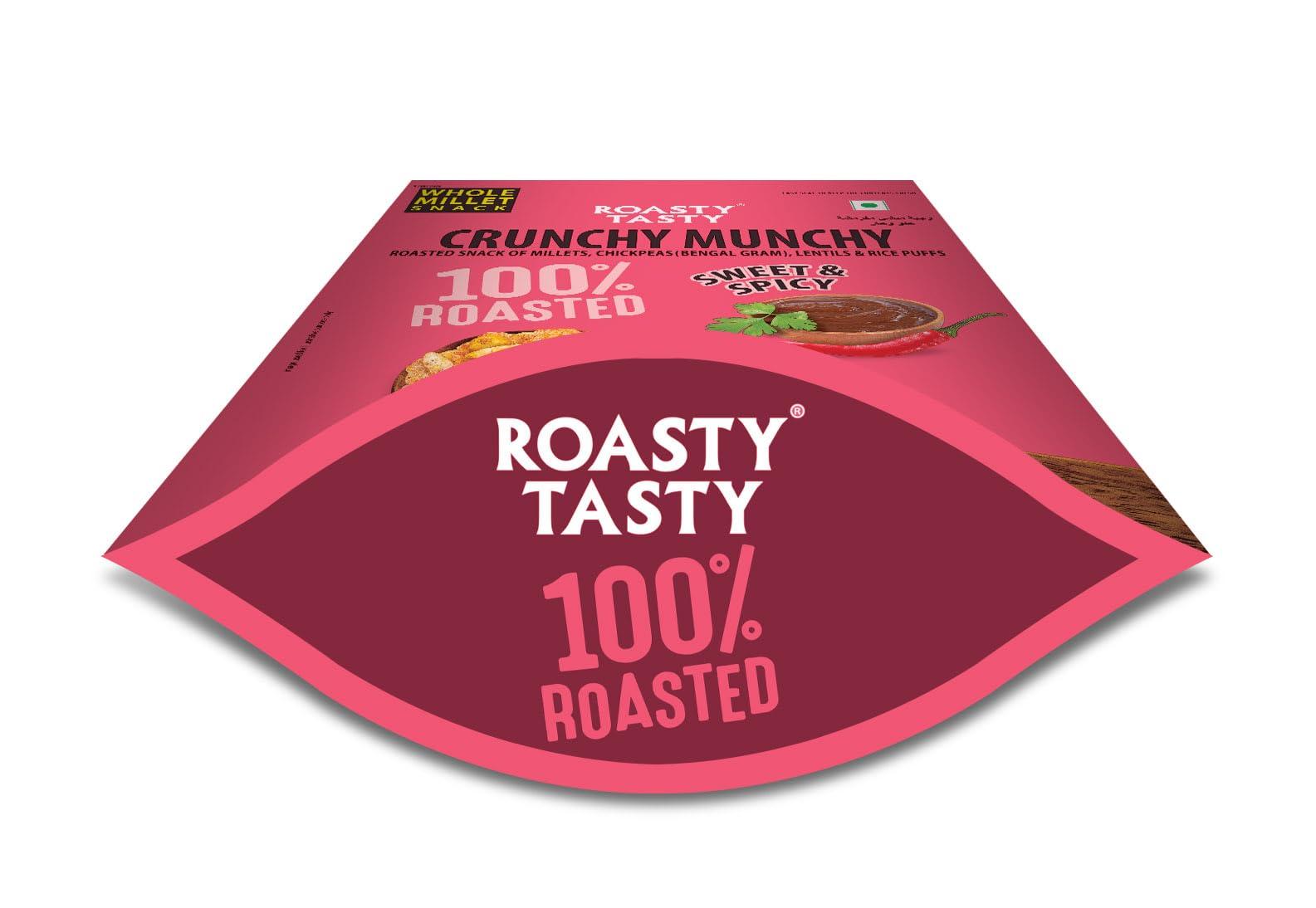 Roasty Tasty Roasty Tasty Crunchy Munchy 200g | Healthy Snack | No Onion No Garlic | Ideal Millet Namkeen for Kids & Adults | Low Calorie Snacks - Roasted Namkeen - No Cholesterol, No Transfat Diet Mixture in Peri Peri Masala | Millet Snacks Items