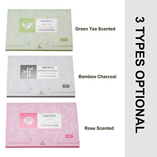 Layfoo 100 Sheets Facial Absorbent Paper Absorbing Sheets Blotting Paper Bamboo Charcoal Control Tissues Paper(Rose red) -Layfoo