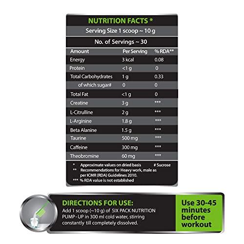 Six Pack Nutrition Six Pack Nutrition Pump UP Pre-Workout Supplement 30 Servings Watermelon (300 g)