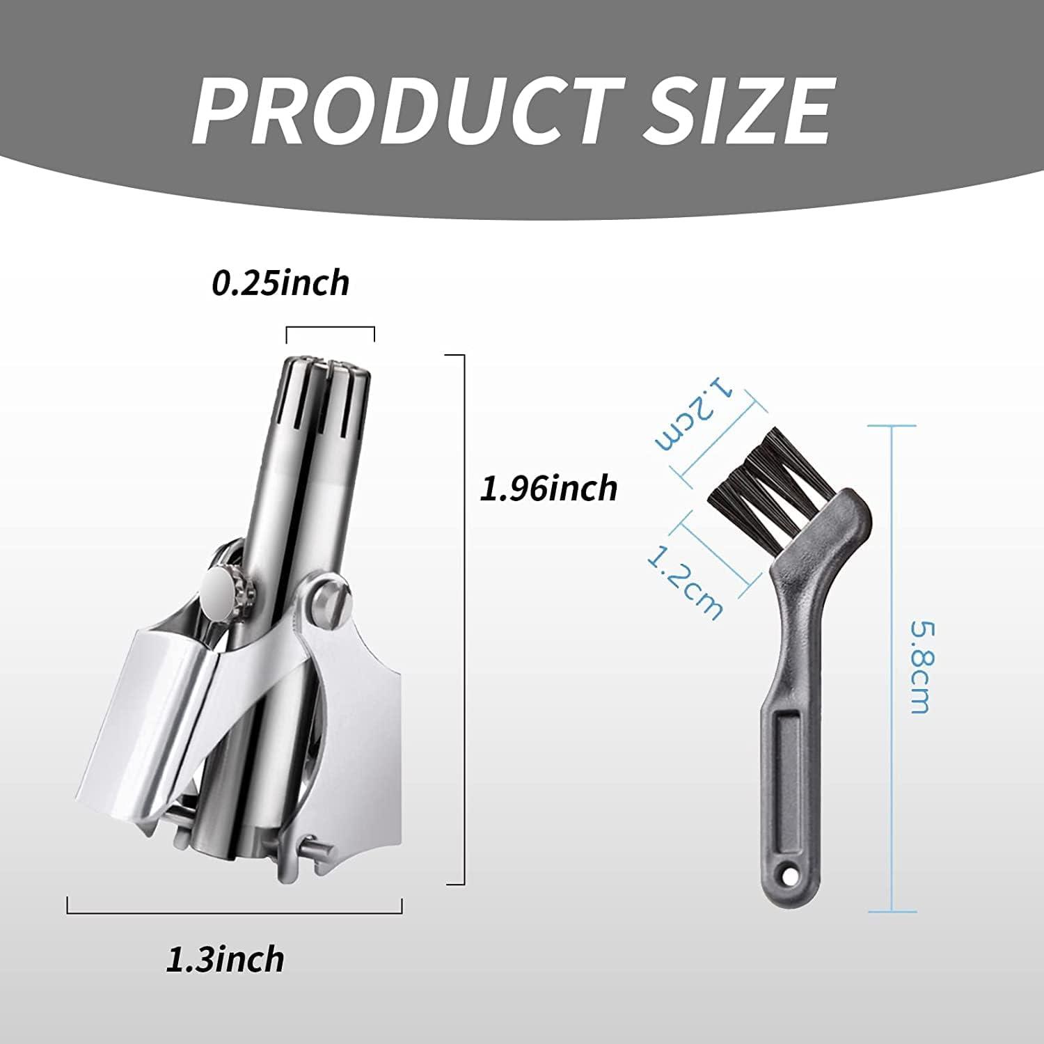 SHOPOGENIX SHOPOGENIX Nose Hair Trimmer Manual for Men Women Stainless Steel, Painless Professional Rotary Hair Trimming, No Battery, Washable, Nose Ear Hair Cutter with Brush.
