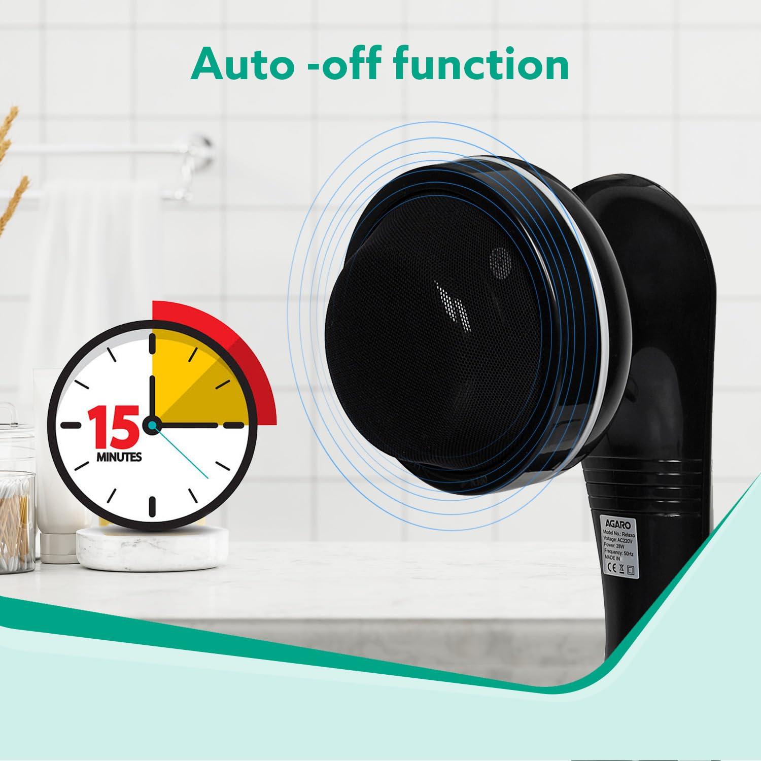 AGARO AGARO Relaxo Electric Handheld Full Body Massager with 8 Massage Heads, 5 Mode & 6 Speed Settings for Pain Relief & Relaxation (Black), Back, Leg & Foot.