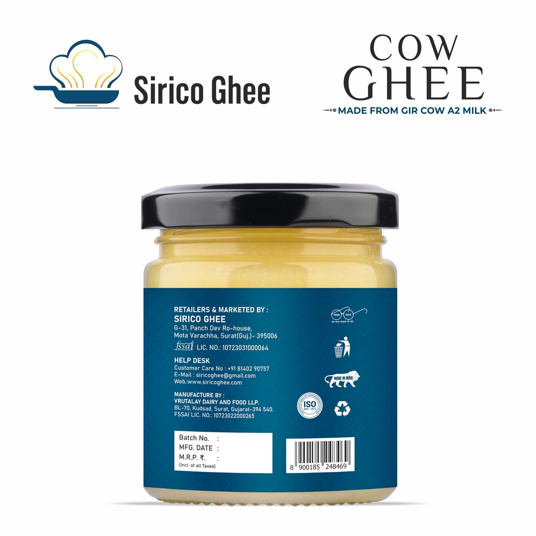 SIRICO GHEE Sirico Authentic A2 Desi Cow Ghee | Pure, Bilona, Gir Cow Ghee - Nutritious, and Delicious | Bilona cow ghee A2 | Desi ghee. (100 ML)