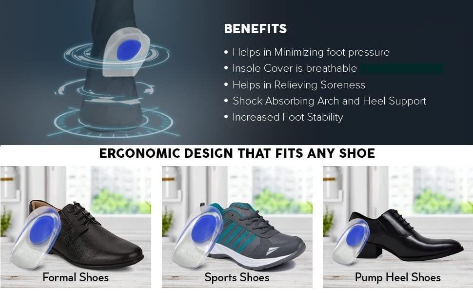 FEXMY FEXMY Silicone Shoe Bite Protector Heel Protector Socks Moisturizing Socks for Foot-Care | Heel Cushion Inserts Liners Shoe Tape (1xPair Back Tape+1xPair Heel Pad)