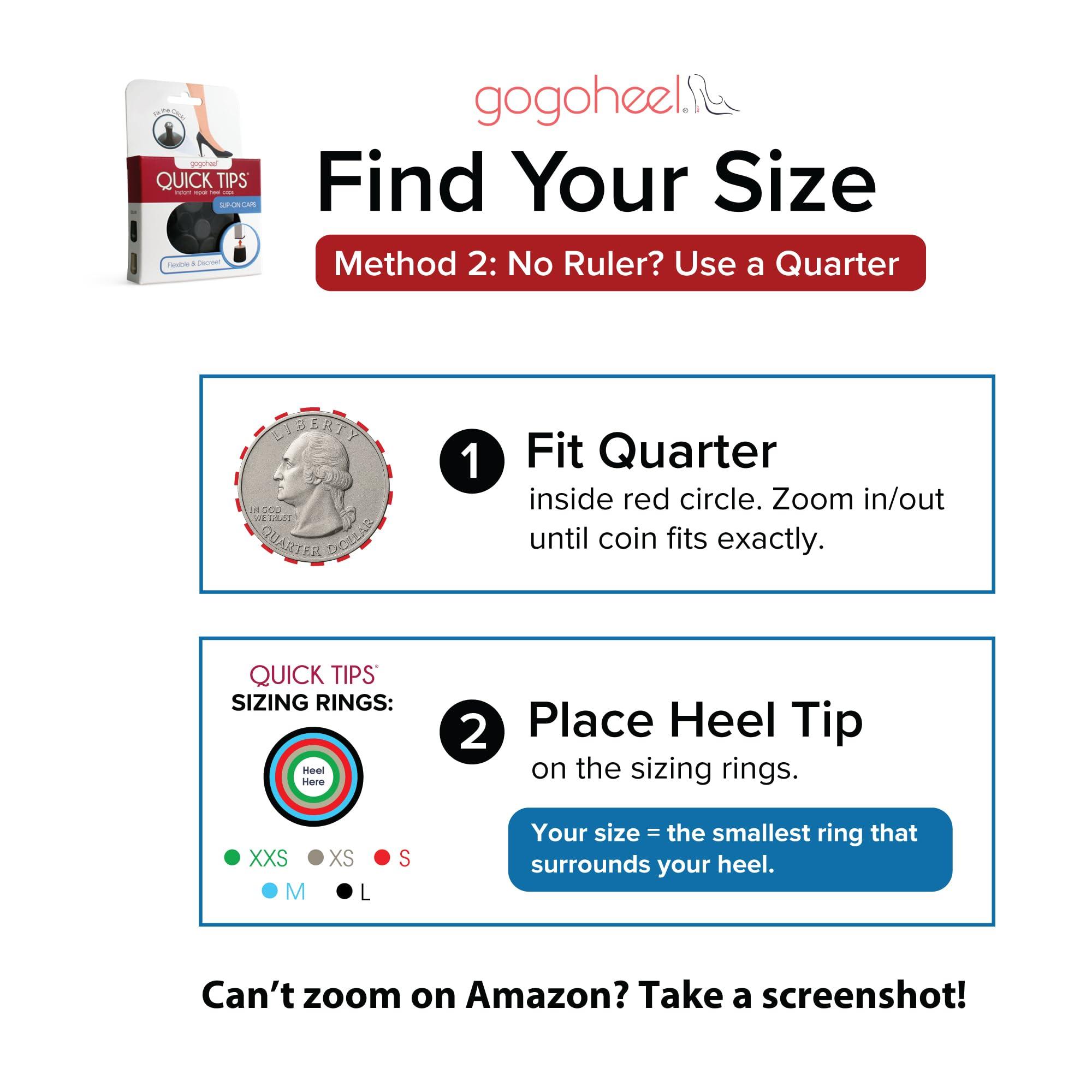 GoGo Heel GoGo Heel Quick Tips-The Original High Heel Protector&Heel Repair Caps-2 Pairs(Small,Small,Black)