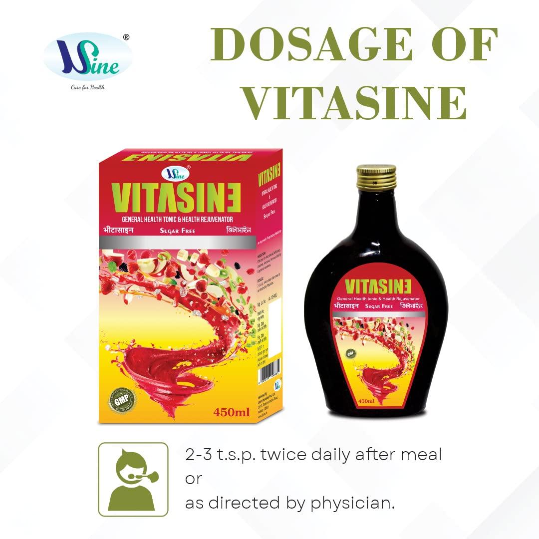 Usine VITASINE (Sugar Free) multivitamin Syrup | General Health tonic & Rejuvenator | GMP Certified | 100% Ayurvedic