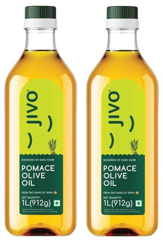 JIVO Jivo Daily Cooking Pomace Olive Oil |1 Litre | Rich in MUFA | Low in Saturated Fat (Pack of 2)