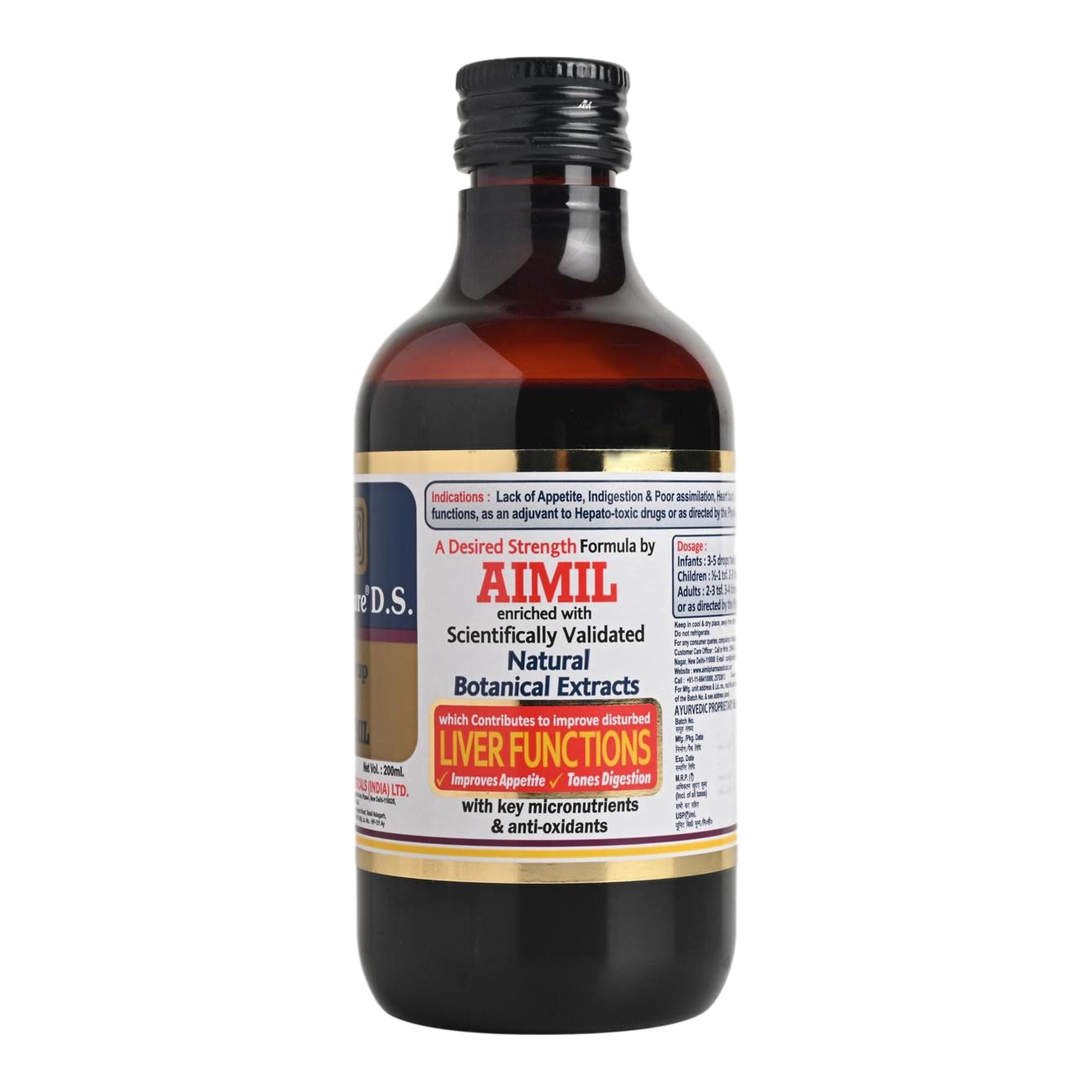 AIMIL AIMIL Amlycure D.S. Syrup -200ml | Ayurvedic Liver Health Protector  Natural Liver Herbal Tonic | Metabolism Booster