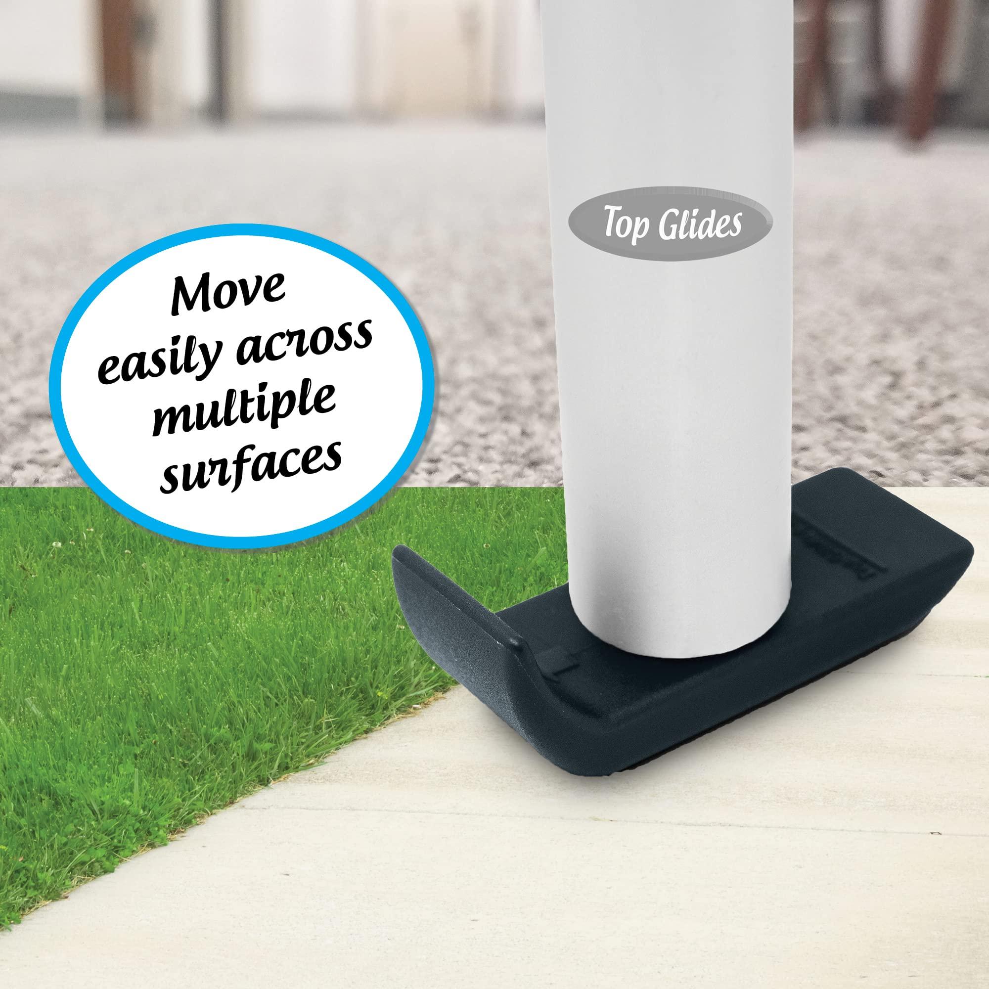 Top Glides 3-Pack: Walker Ski Glides for Drive Medical Walkers - 3 Pairs (Black)