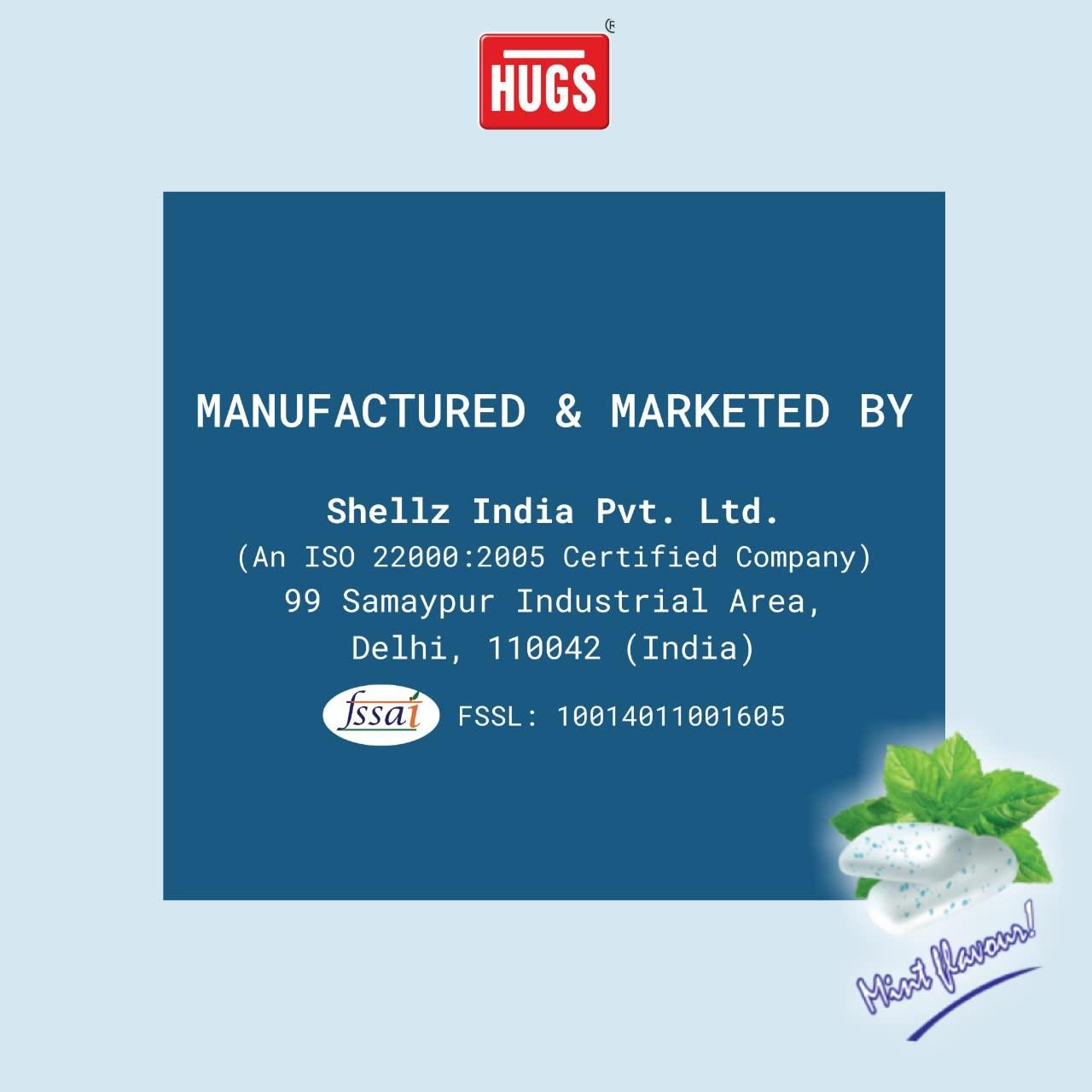 Hugs Hugs Mint Chewing Gum Mint Flavour | Mint Mouth Freshener (30 pcs in a box)