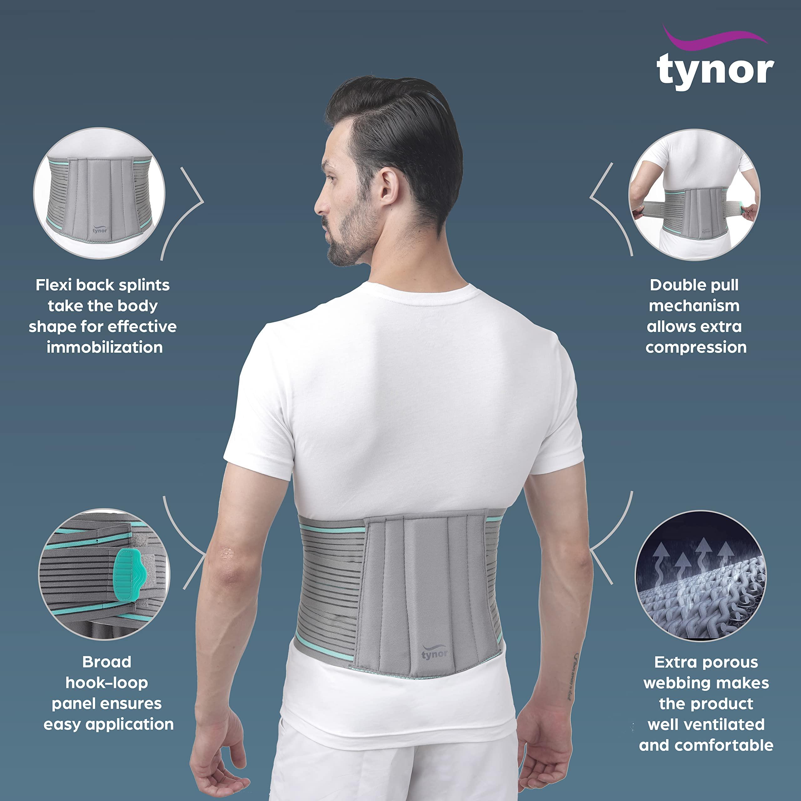 TYNOR TYNOR Lumbo Sacral Belt, Grey, Large, 1 Unit Abdominal Support 9\"/23cm, Grey, Medium, 1 Unit