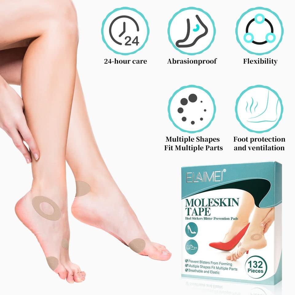 BOXANIA Boxania® 132 pcs Heel Protectors Blister Prevention Tape Heel Stickers with Core, Upgraded Waterproof Self-Adhesive Heel Tape, Foot Care Prevent Blister Shoes