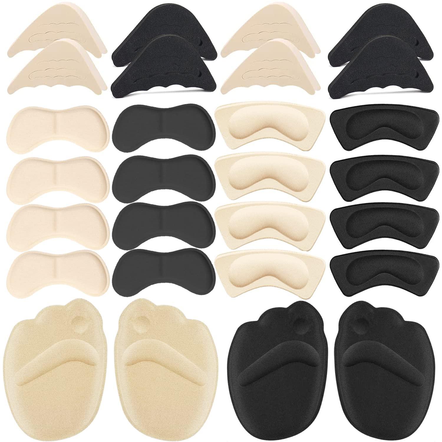 LHHXX33 16 Pairs Shoe Filler Heel Inserts for Women , Shoes Too Big Inserts Heel Pads, Shoe Inserts for Women Includes Heel Cushions for Back of Heel Adjustable Toe Filler Inserts Heel Grips