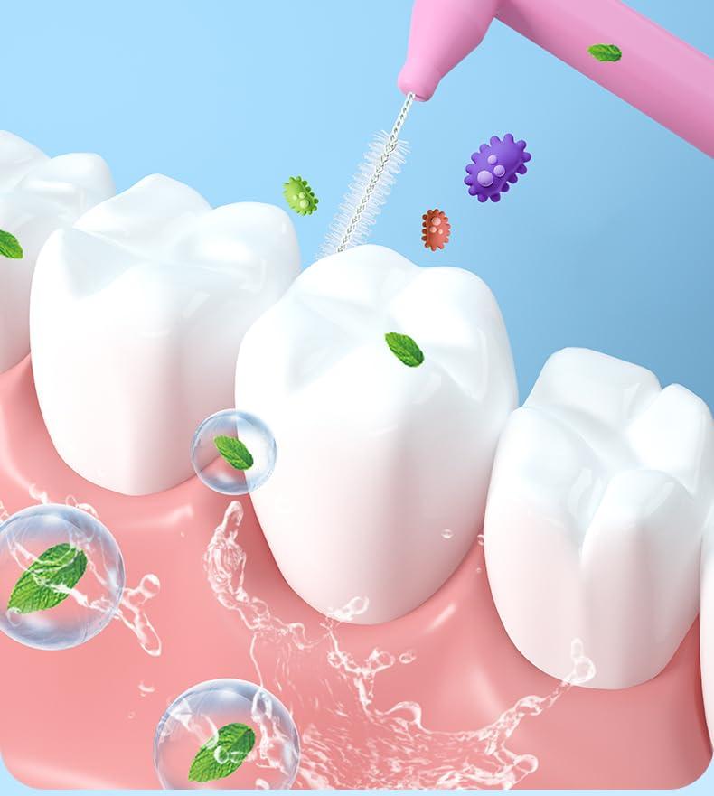 Inralimot Inralimot L-Shaped Interdental Brushes Braces Toothbrush Short Handle,5 Different Sizes Dental Floss Brush Angled Interdental Toothpick