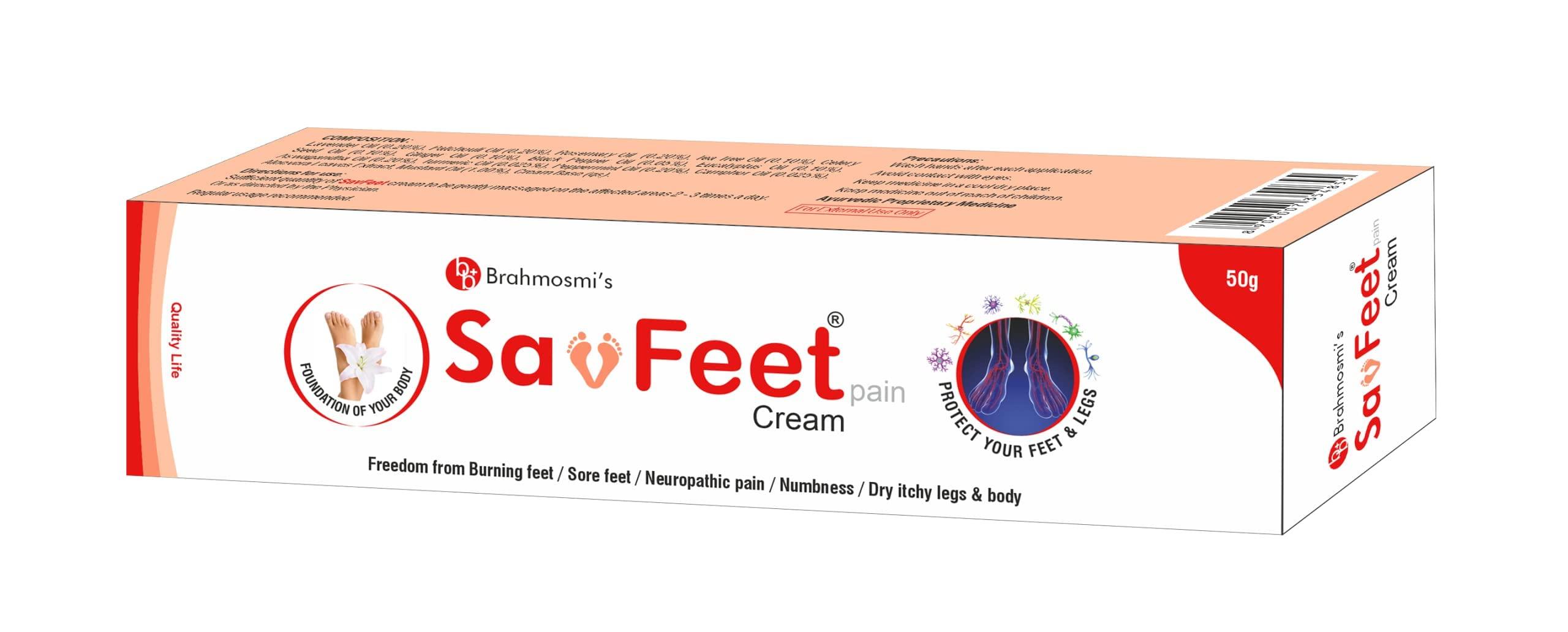 Cheryl Laboratories Pvt Ltd Brahmosmis SavFeet Cream for Men & Women\'s Burning Feet, Tingling, Numbness, Sore Feet, Dry Itchy Legs, Cracked Heels (4)