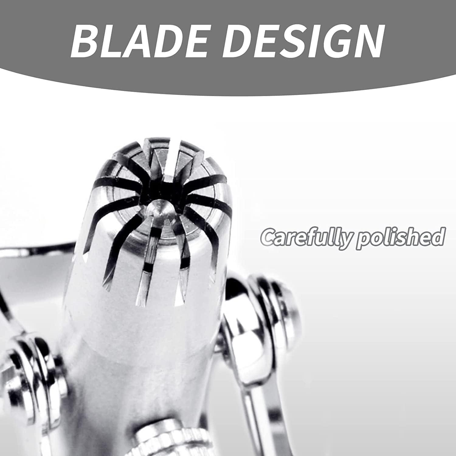 SHOPOGENIX SHOPOGENIX Nose Hair Trimmer Manual for Men Women Stainless Steel, Painless Professional Rotary Hair Trimming, No Battery, Washable, Nose Ear Hair Cutter with Brush.