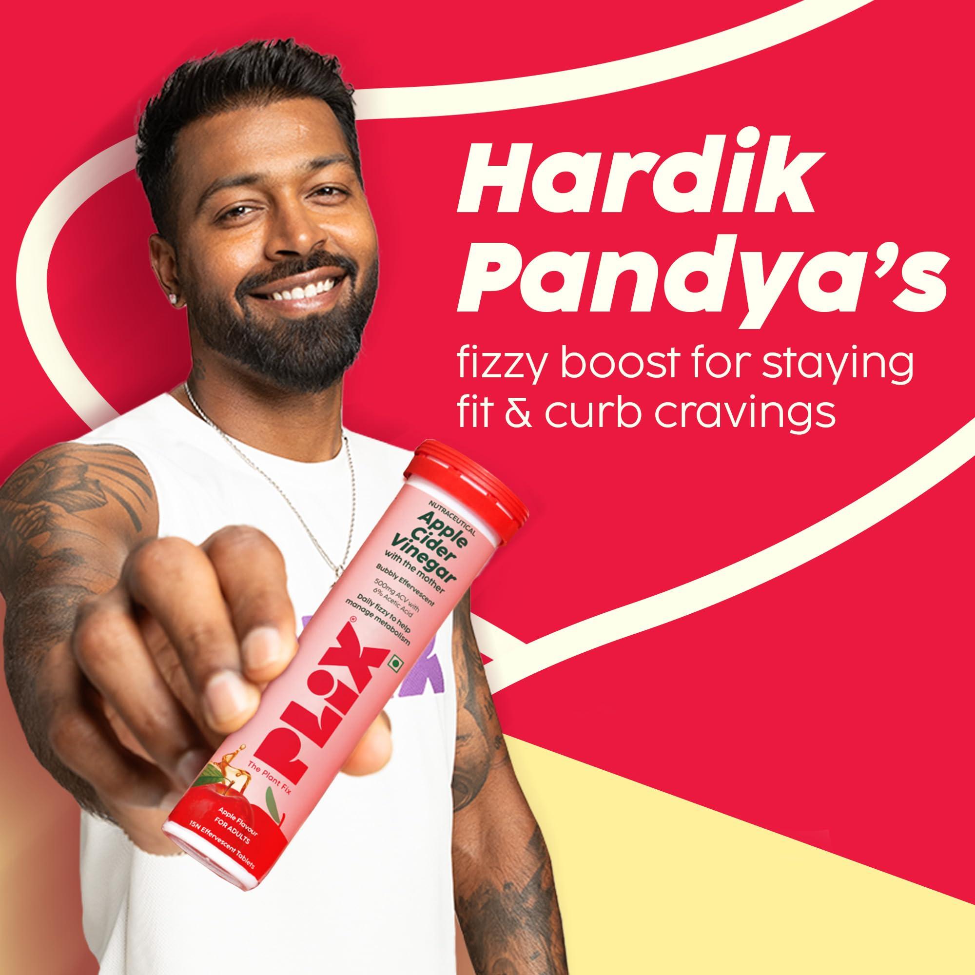 PLIX - THE PLANT FIX PLIX - THE PLANT FIX Apple Cider Vinegar Effervescent|With Mother ACV|Vitamin B6 & B12|Pack of 1 (Lemon Masala),15 Tablets|No Added Sugar|Easy to Carry & Consume, 90 grams