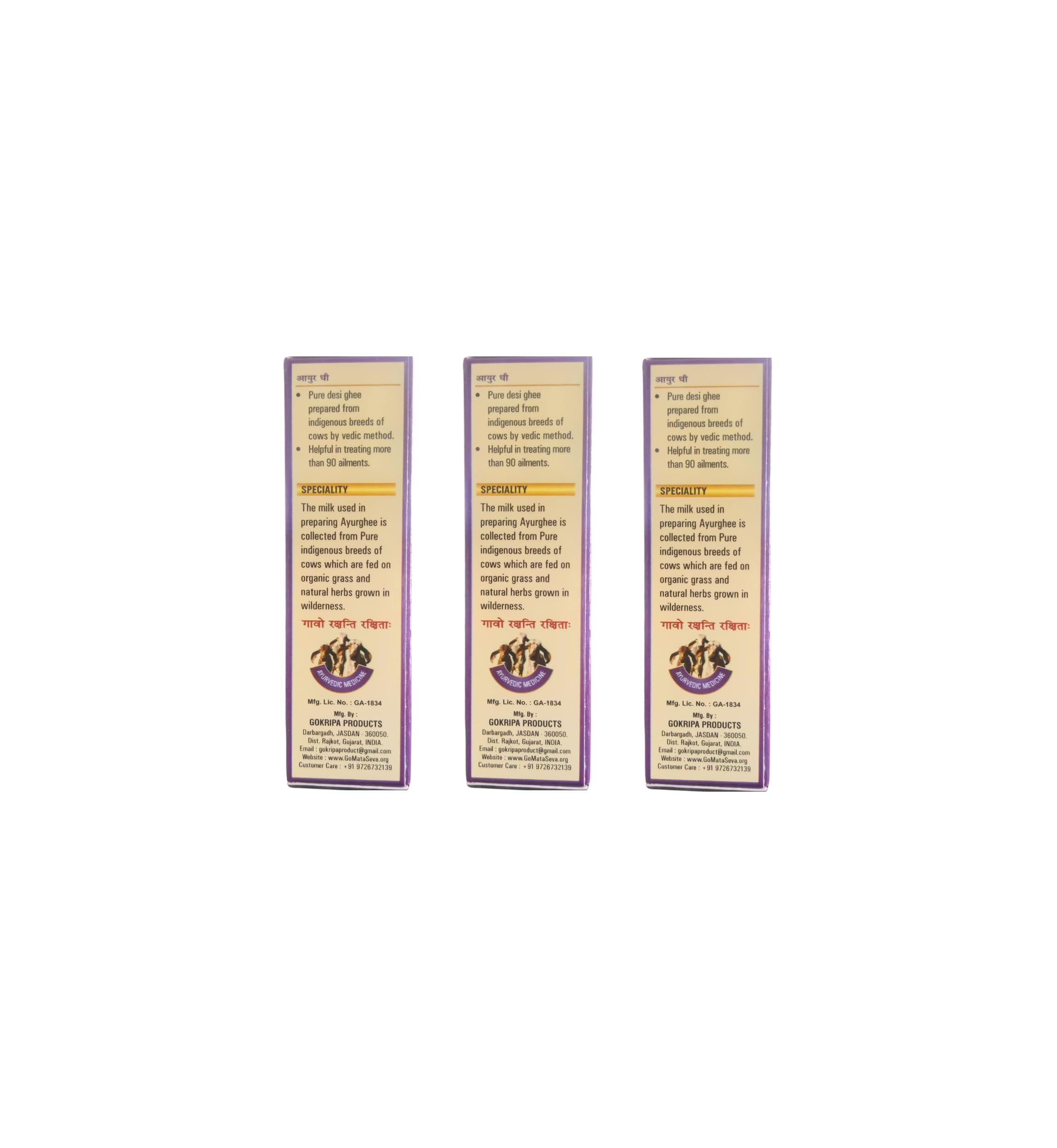 GOSEVA Triphala Ghrita Nasya 10ml [Pack of 3] | Ayur Ghee | Use as Nabhi Oil | Use as Belly Button Oil | Gir Cow Panchagavya Nasya | Ghee Nasya | Nasya Karma Kit | Ayurvedic Nasal Drop