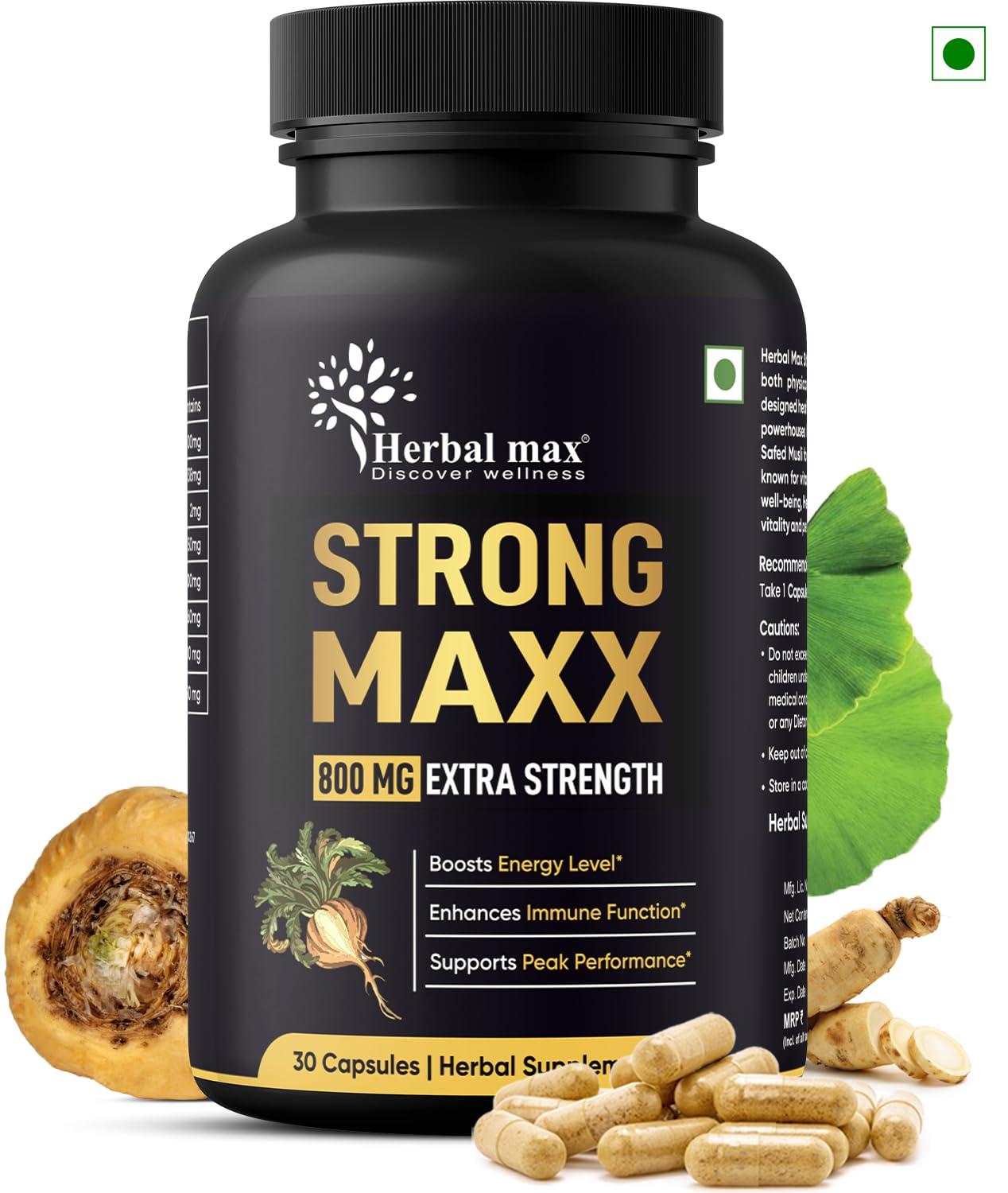Herbal max Herbal max Strong maxx Maca Root (800 mg) 30 Capsule