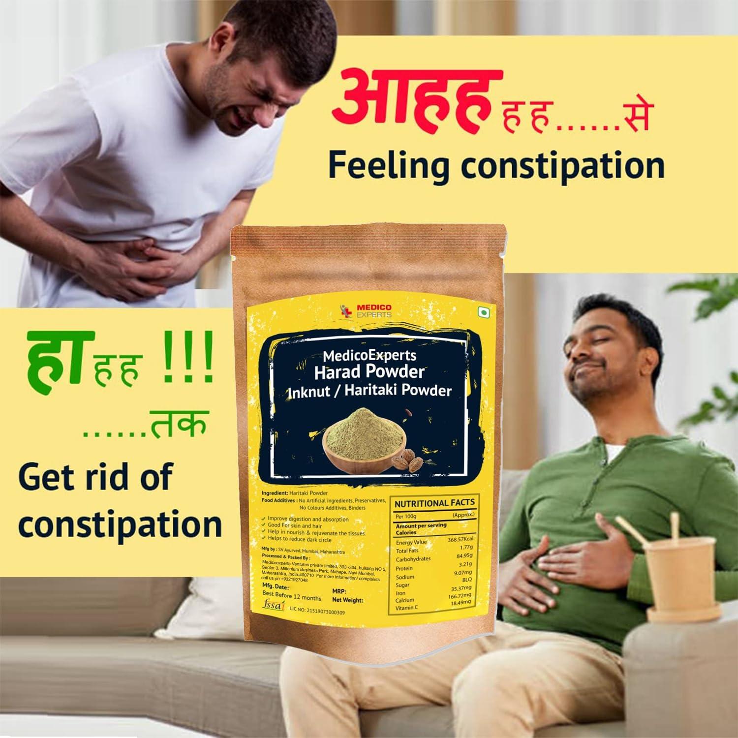 MedicoExperts MedicoExperts Harad Powder - 100gms - Haritaki Powder, Inknut Powder for Dark Circles, Face, Skin & Healthy Digestion - Harde Powder, Kadukkai Powder Organic, Haritaki Churna