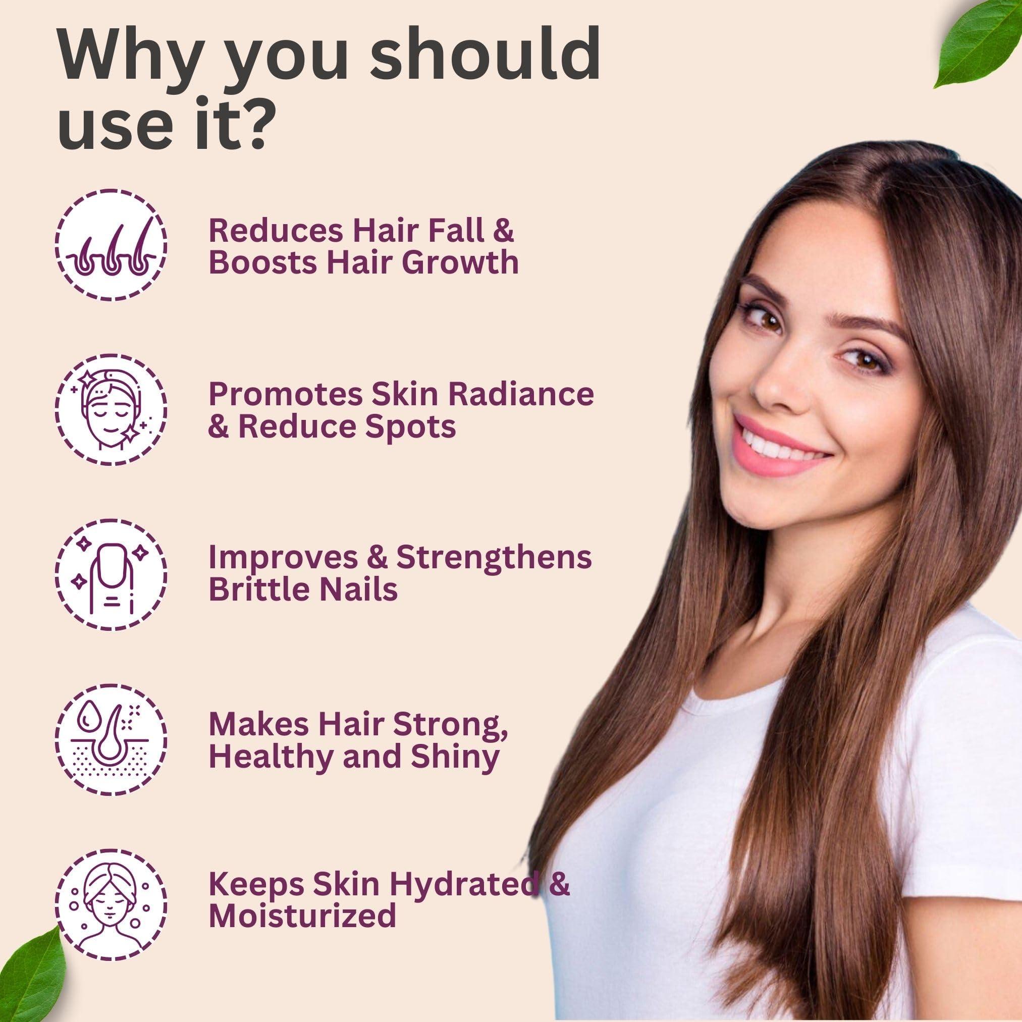 Vedamins Vedamins Biotin Gummies for Hair, Skin & Nails I No Added Sugar I Hair gummies for Women & Men I Biotin Gummies for Hair Growth, Reduced Hairfall, Glowing Skin, & Stronger Nails I 60 Day Pack