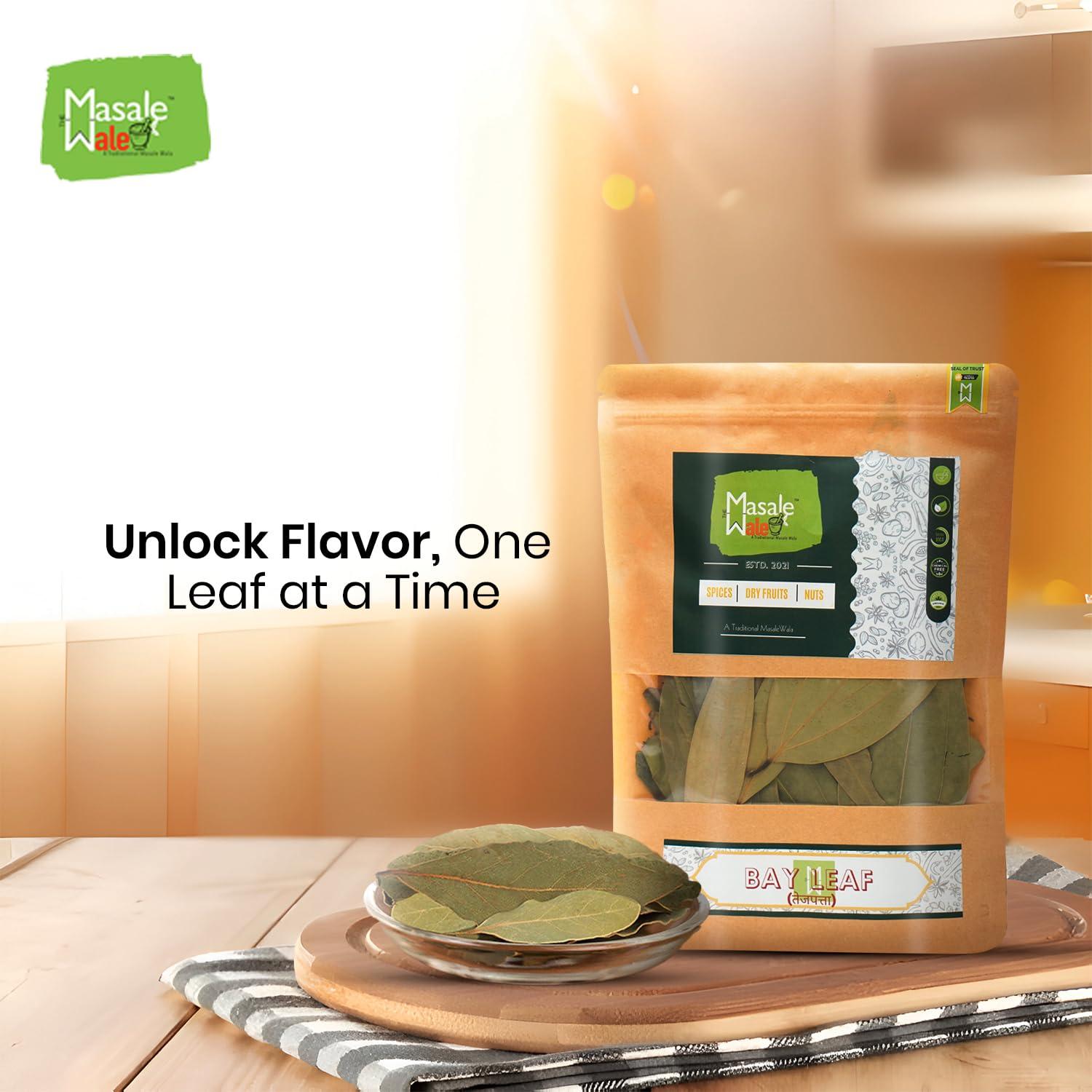 TheMasalewale The Masalewale\'s Bay Leaf | Tejpaan/Tejpatta Whole | Authentic Tejpatta | 100% Natural | Fresh | Organic | Hand Picked | Grade A | Export Quality | Dried | Indian Spice And Herbs (100)