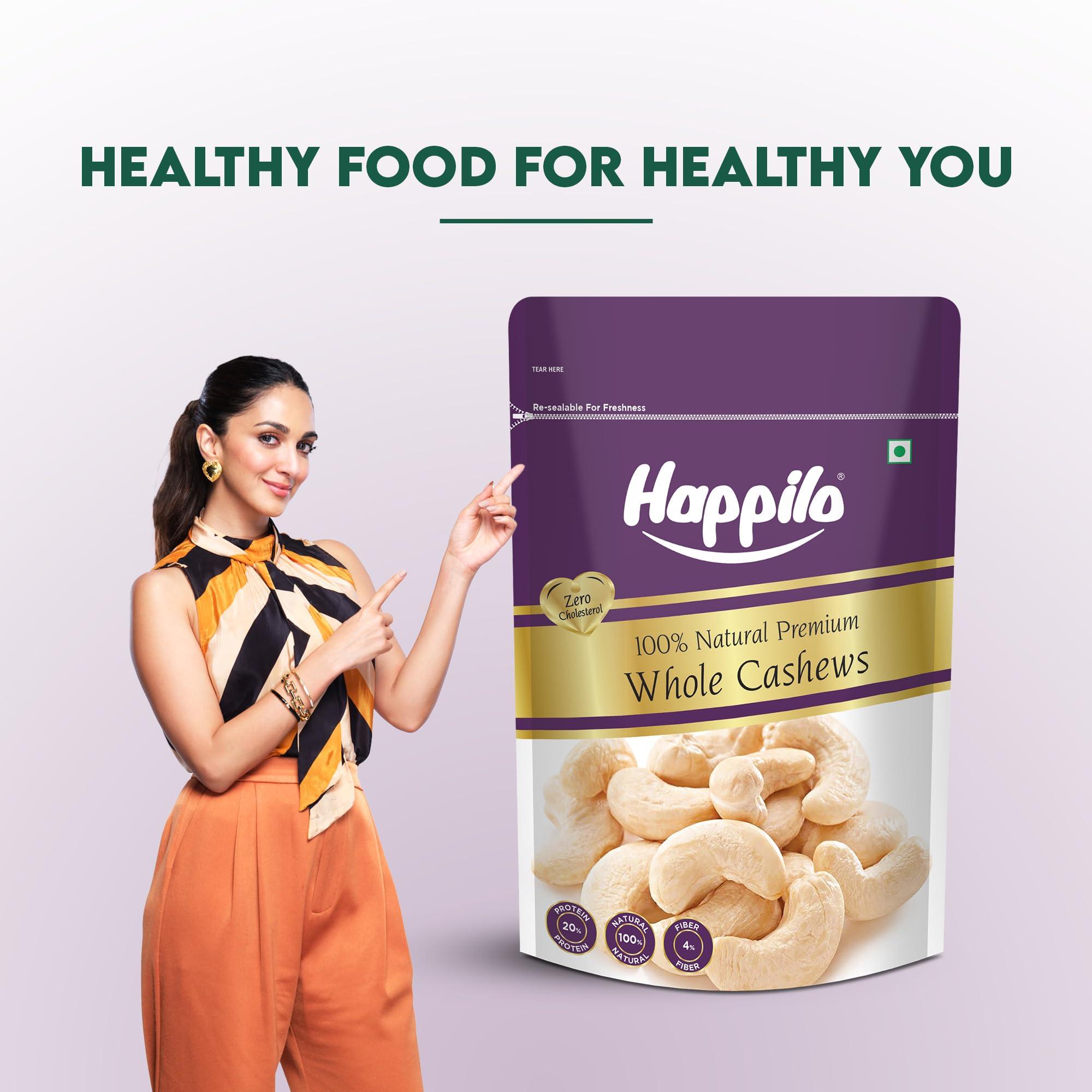 Happilo Happilo 100% Natural Premium Whole Cashews, 200 g, Pack of 2