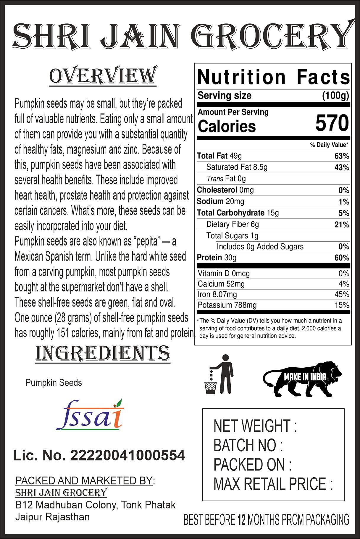 Generic SHRI JAIN GROCERY Healthy Raw Seeds Combo ( flax seeds, pumpkin seeds, sunflower seeds)(600 gm)