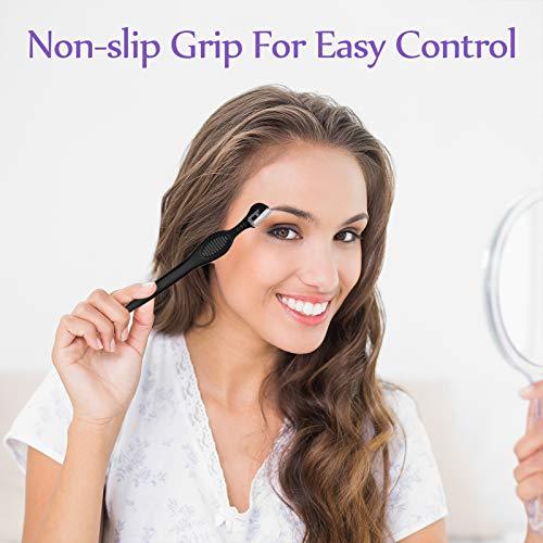 Mudder 21 Pieces Eyebrow Razors Shaver Facial Razor Multipurpose Face Trimmers with Precision Cover for Women Makeup Face Care Tools (Black)