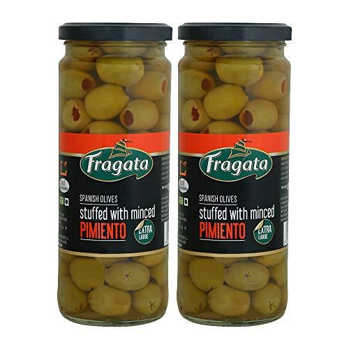 Fragata Fragata Green Olives Stuffed with Minced Pimiento 450g (Pack of 2)