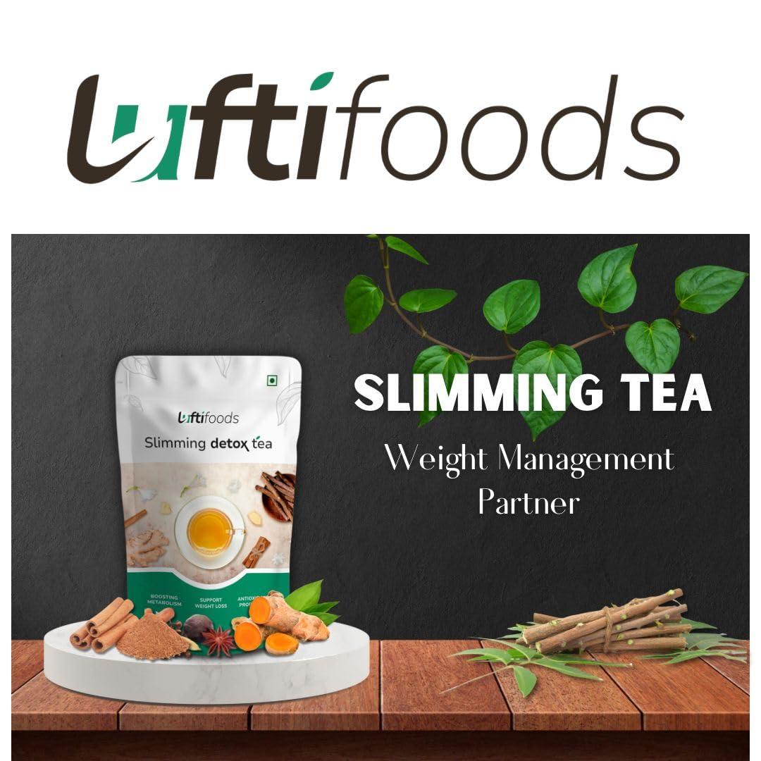 Luftifoods Luftifoods Slimming Tea : Natural Wieght Loss and Detox/Energy Booster/Green Tea Herbal Blend/Premium Leaf Tea/Antioxidant-Rich Slim Tea - Boosts Metabolism, Energy/GMO-Free/ 100g Loose Leaf Tea
