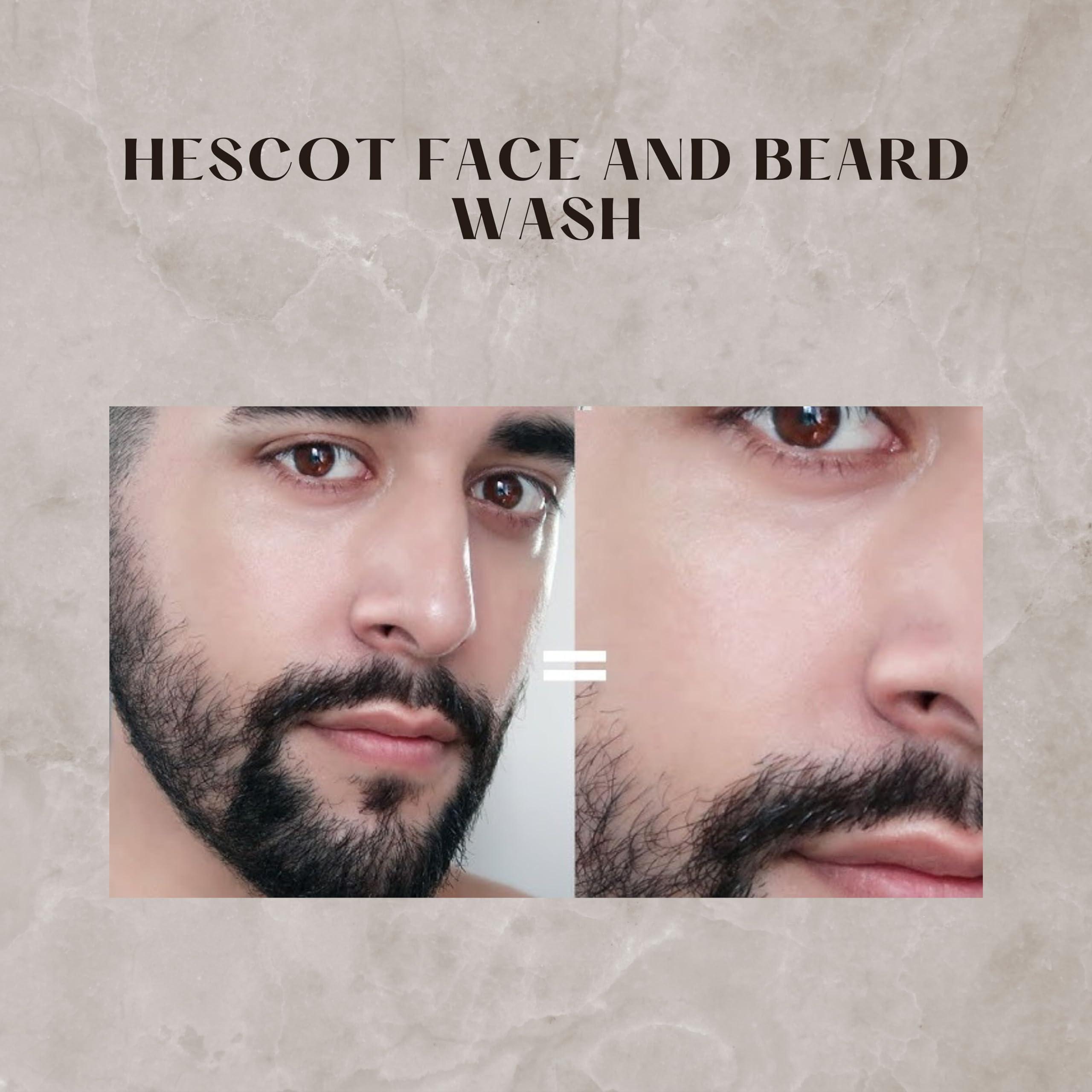 Scotbeauty Scotbeauty Hescot Face & Beard Wash For Men, Deep Cleansing Activated Charcoal Face & Beard Wash, Fights Pollution & Acne, Removes Dirt, Oil Control - 100 ml Pack of 4