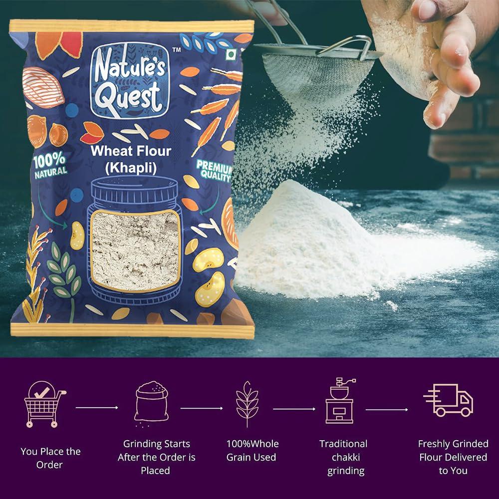 Nature\'s Quest Nature\'s Quest Khapli Wheat Flour | Khapli Gehu atta| Kapli Wheat Flour| Gehu atta | kothumai mavu - 4.5 Kg