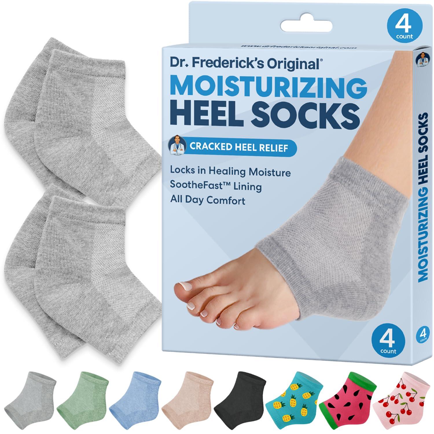 Dr. Frederick\'s Original Dr. Frederick\'s Original Moisturizing Heel Socks For Cracked Heel Treatment - 2 Pairs - Stop Cracked Heels In Their Tracks, Grey